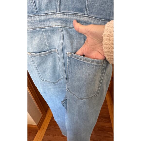 Good American Fit For Success Denim Jumpsuit Light Wash Size Large NWT - Picture 7 of 11